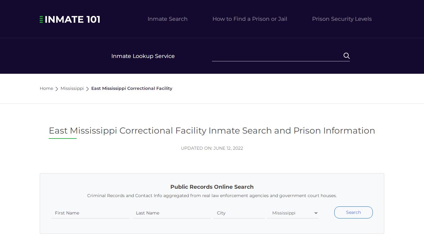 East Mississippi Correctional Facility Inmate Search ...