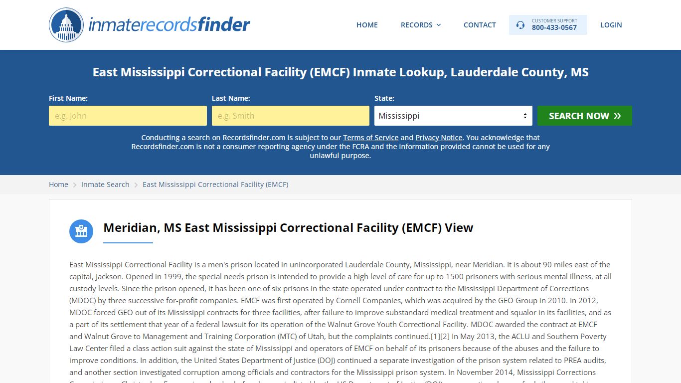 East Mississippi Correctional Facility (EMCF) Inmate ...