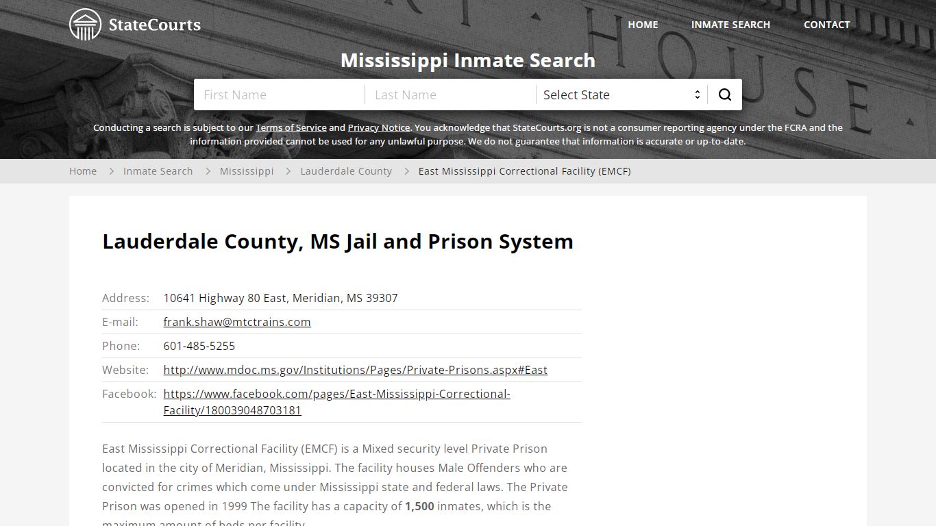 East Mississippi Correctional Facility (EMCF) Inmate ...